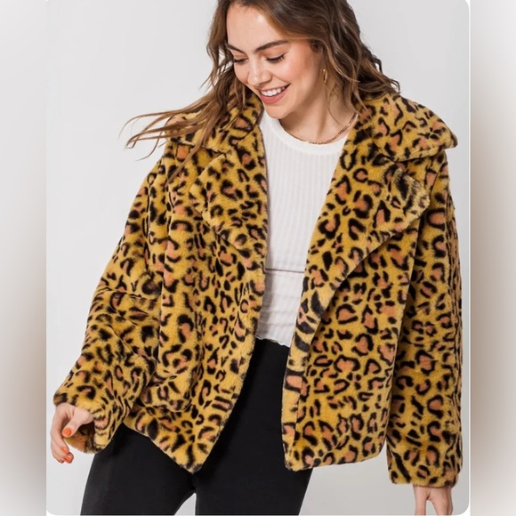 spalalaboutique Jackets & Blazers - NWT Leopard print Teddy Bear cozy oversized fashion bomber jacket-mult sizes